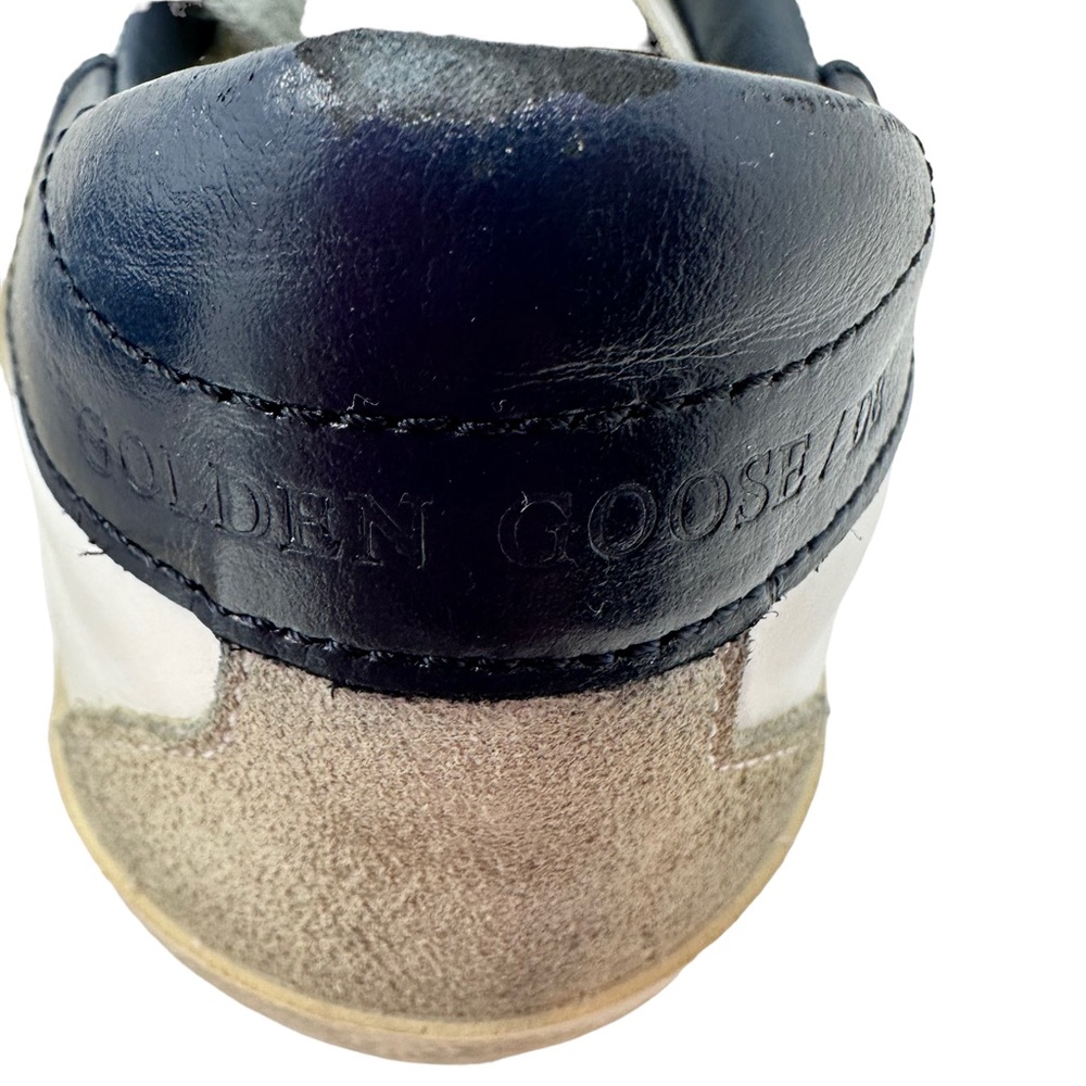 Golden Goose White Blue Super Star Leather Sneaker Women Size 40 US 10 No Box - Picture 13 of 17